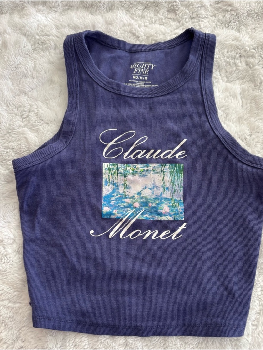 NWOT Mighty Fine Royal Purple Claude Monet Graphic Tank